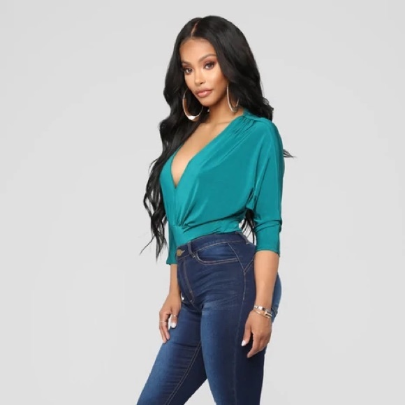 Fashion Nova Teal Bodysuit - Picture 3 of 4